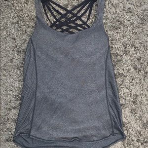 Lululemon Grey Striped Tank Top in Size 4